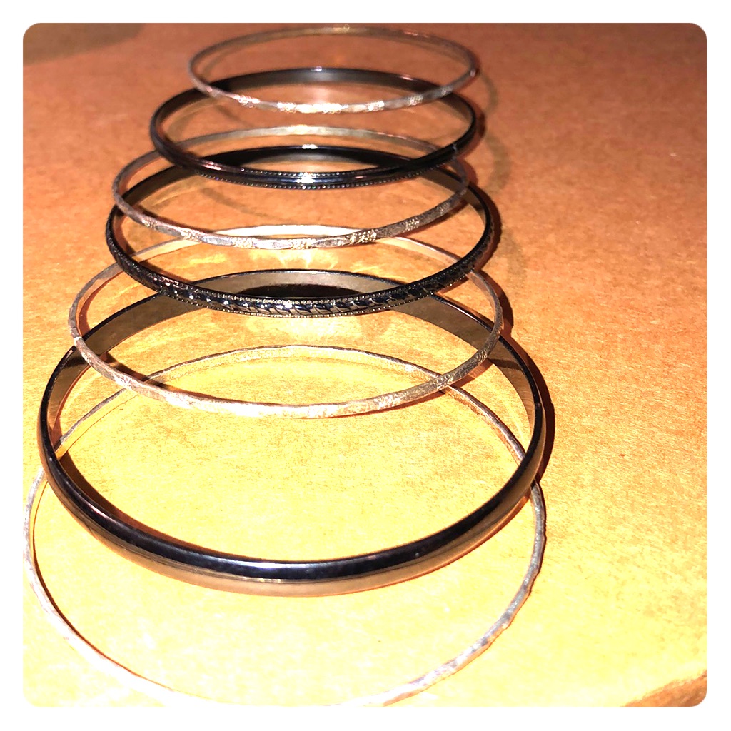 Black & Silver Mix Stackable Bracelets